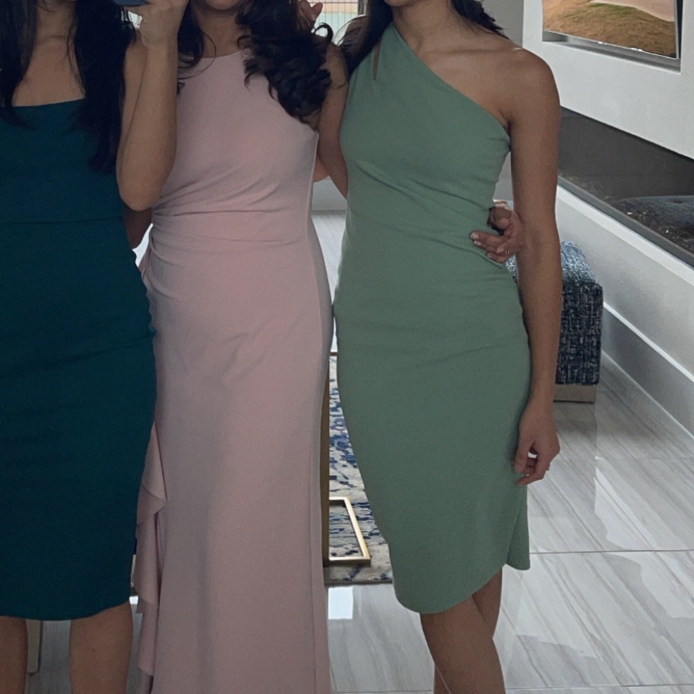 H&M Green One-Shoulder Dress